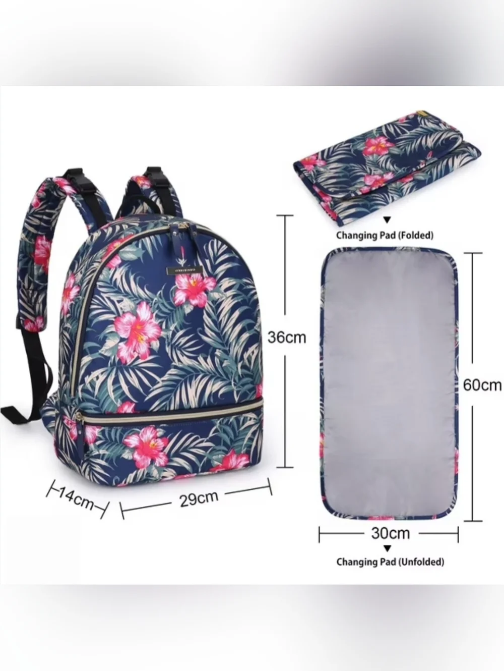 NWT Floral Navy Diaper BackpacK